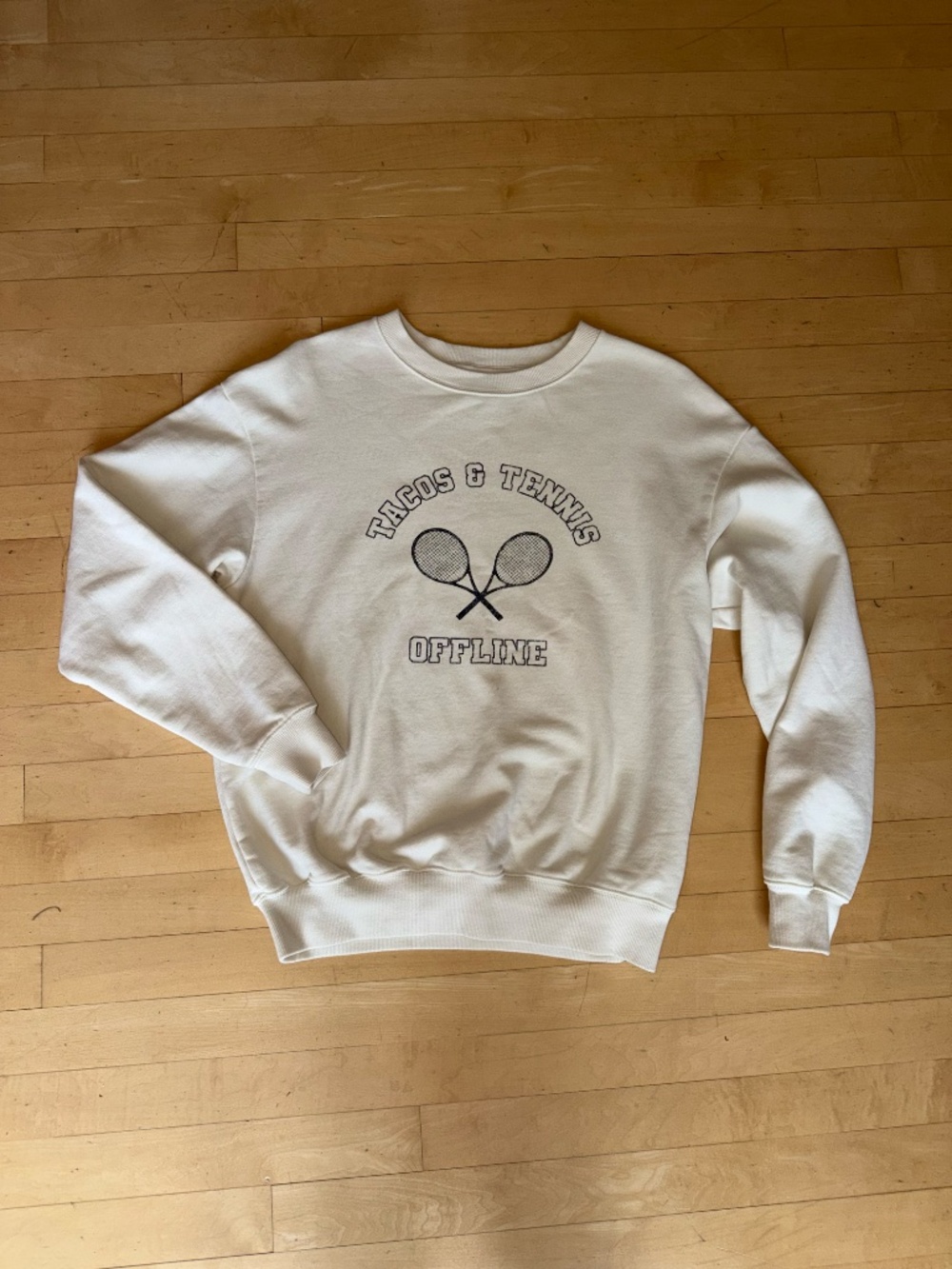 Aerie Off Line Tacos & Tennis sweatshirt, XXS, GL1382 - Picture 3 of 4